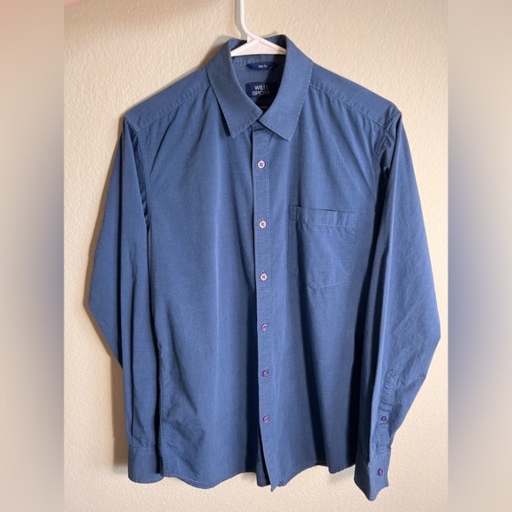 Mens 100% cotton, slim fit button down